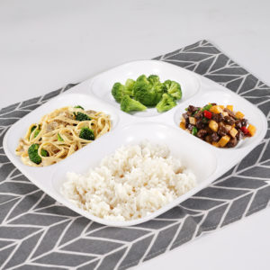 0112 safe food grade best plastic tableware  serving tray melamine 4 compartments plate