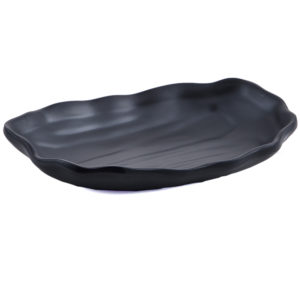 MS110-Japanese Cute Black hard plastic serving dinnerware Melamine Sushi Snack Plate Dish Tableware Set