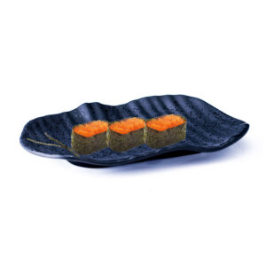 W16134 Qualified Durable Black Matte Melamine sushi plate